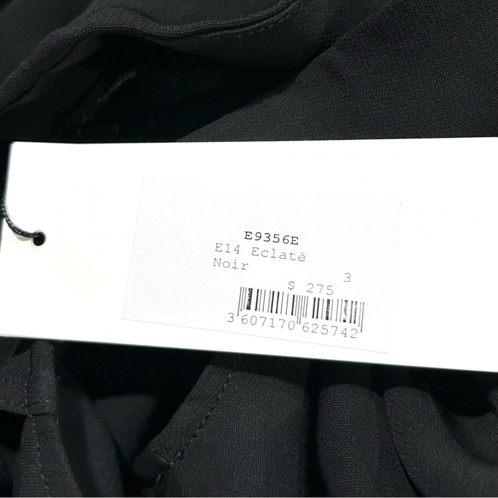 NWT Sandro Crepe Short‎ Sleeve Blouse Noir 3 L - Picture 4 of 4